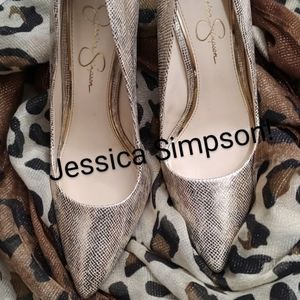 Jessica Simpson Snakeskin Heels - Gold and Black